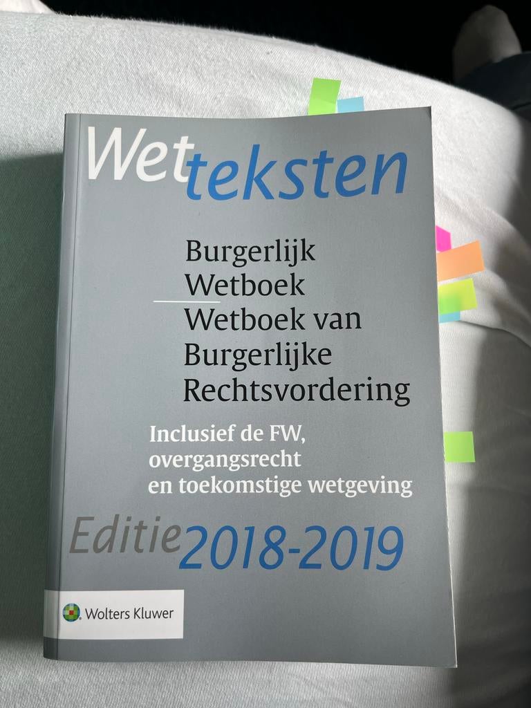Wetteksten Burgerlijk Wetboek 2018-2019 Wolters Kluwer, Ophalen of Verzenden, Gamma, Zo goed als nieuw, HBO