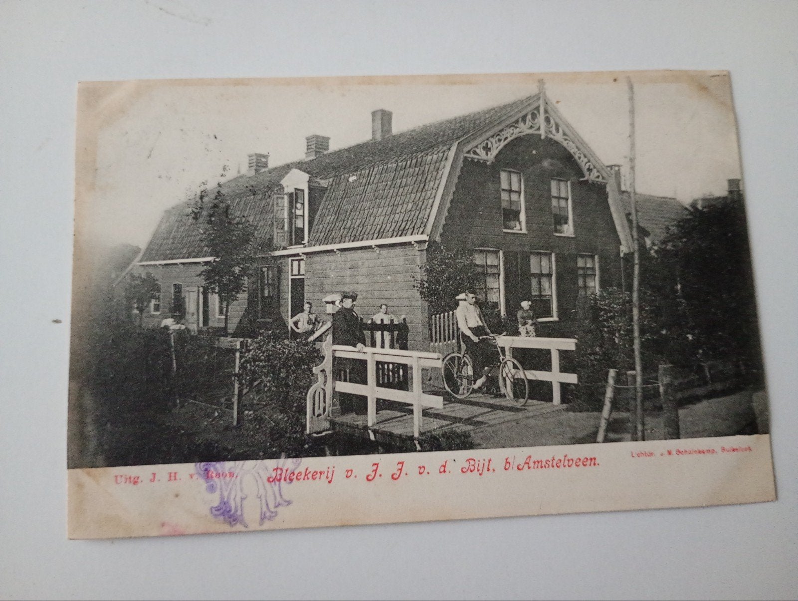 Amstelveen Bleekerij J.J. v.d. Bijl 1906, Ophalen of Verzenden, Voor 1920, Gelopen, Noord-Holland