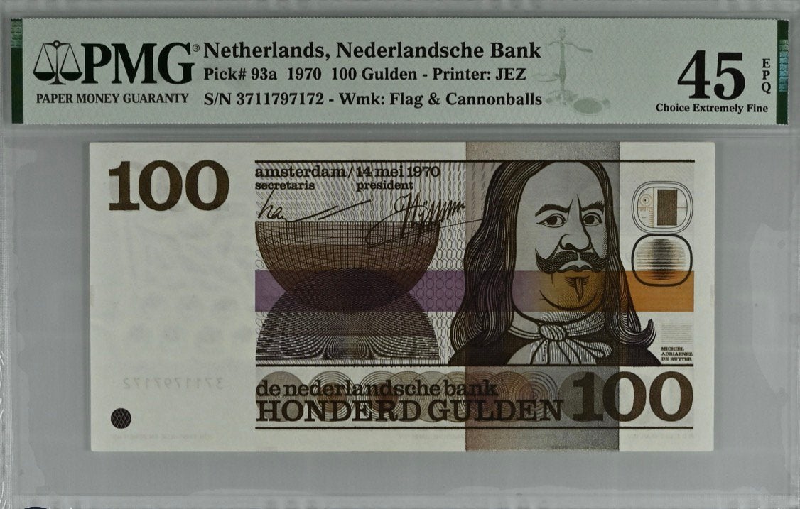 100 Gulden 1970 Michiel de Ruyter | PMG 45 EPQ | prachtig, Postzegels en Munten, Ophalen of Verzenden, 100 gulden