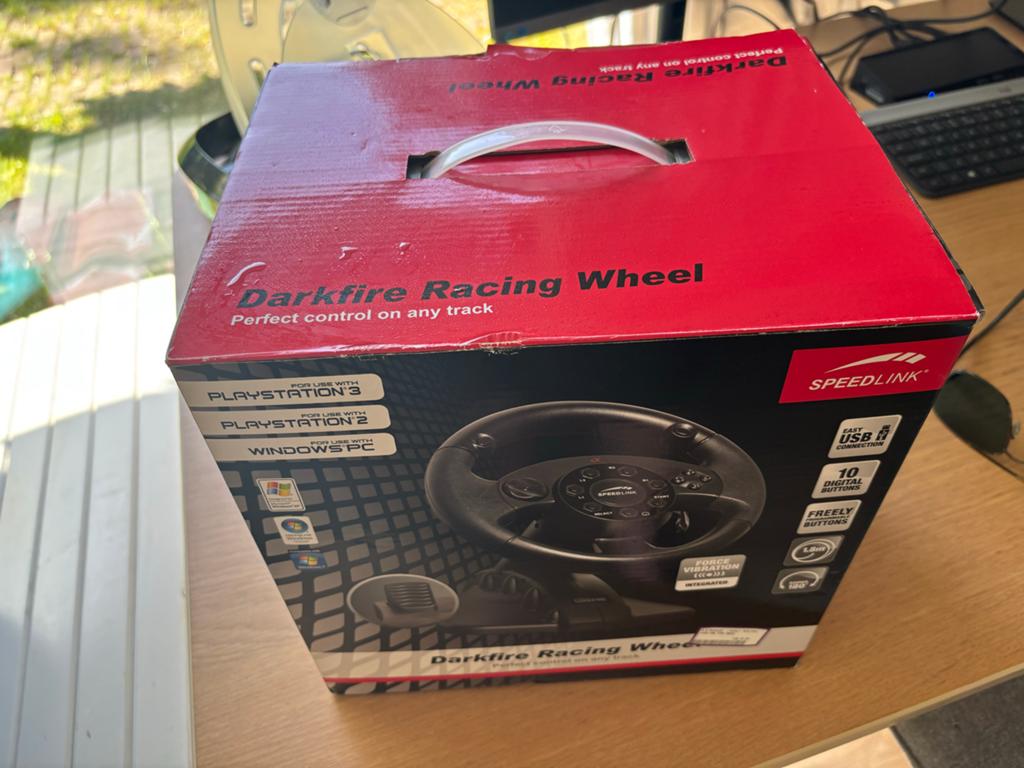Speedlink Darkfire Racing Wheel Stuur en Pedalen Nieuw, Racestuur, Nieuw, Force feedback, PC
