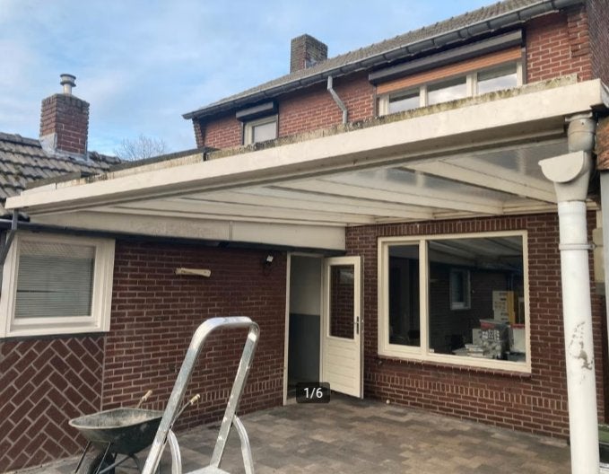OVERKAPPING VERANDA CARPORT MET POLYCARBONAATPLATEN 32 MM, Ophalen, Gebruikt, Veranda