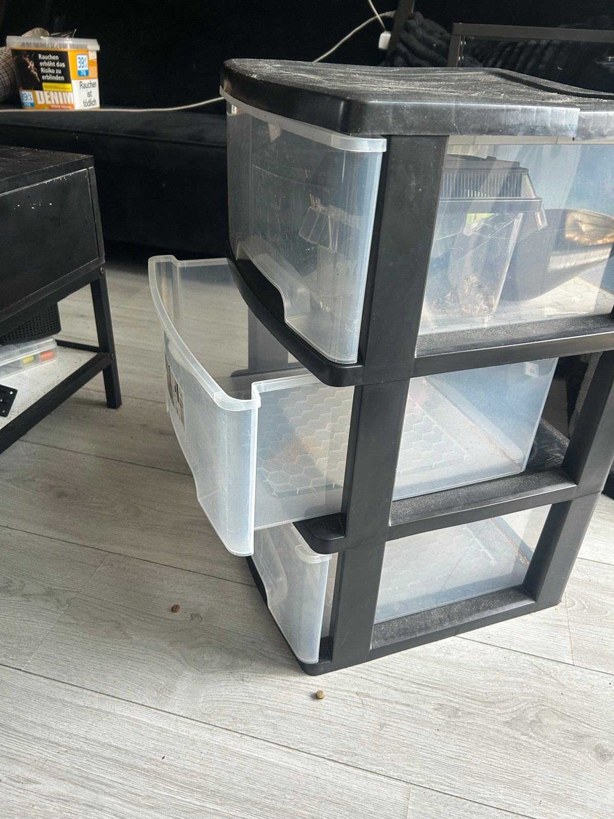 Handige Opbergkar met 3 Lades - Zwart/Transparant, Ophalen, Gebruikt