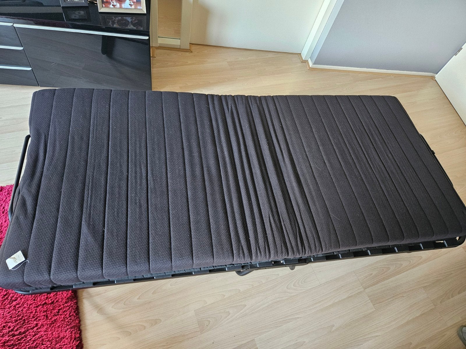 Net nieuw logeerbed eenpersoons 90x200cm, Huis en Inrichting, Ophalen, 90 cm, Eenpersoons, Zwart