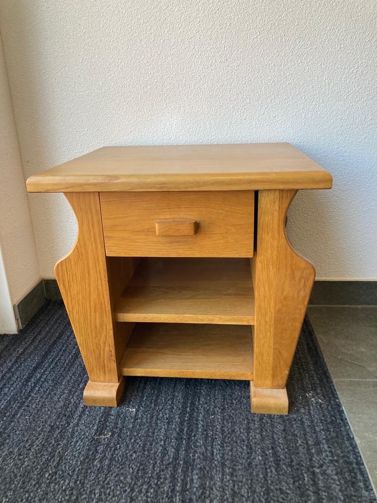 Houten Telefoonkastje / Bijzettafel met Lade en Planken, Ophalen of Verzenden, Gebruikt