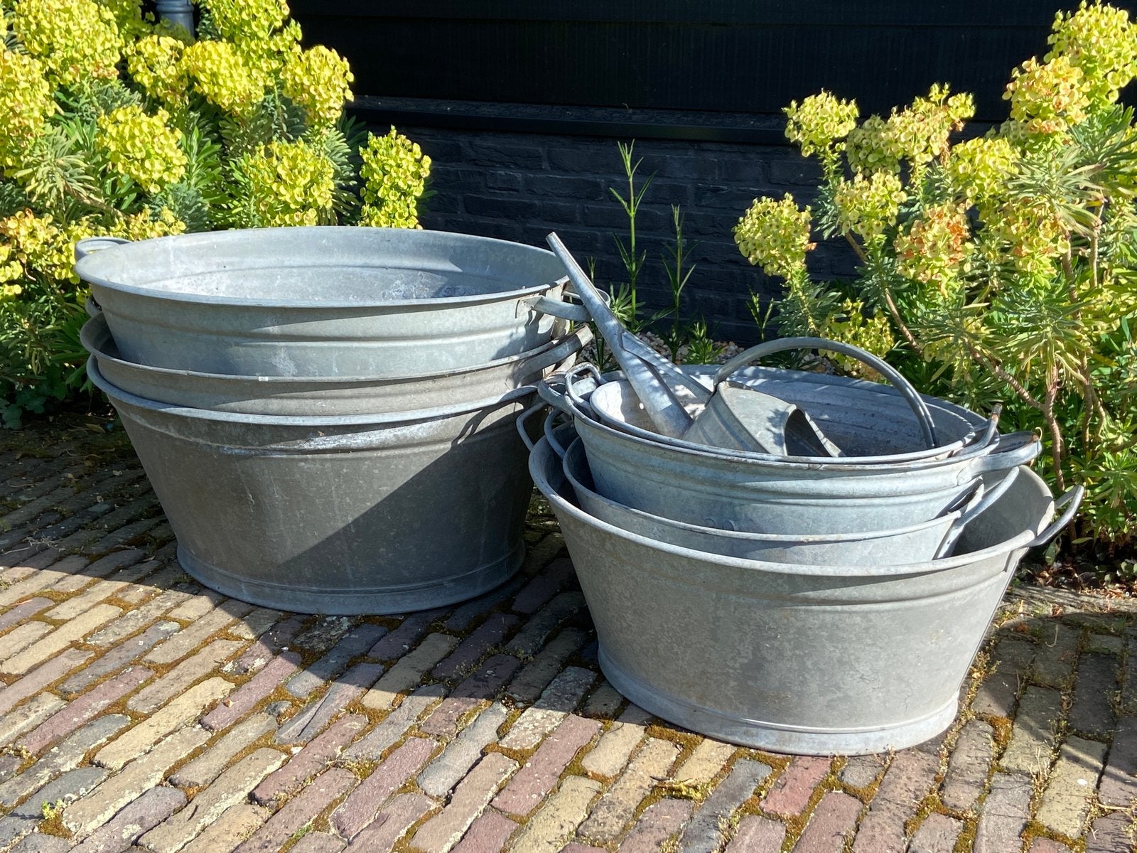 SCHUUR OPRUIMING zinken teilen in nette staat groot en klein, Antiek en Kunst, Curiosa en Brocante, Ophalen
