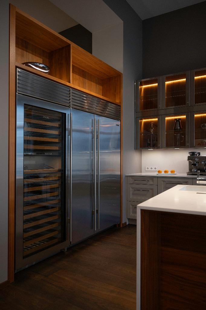 Sub-Zero 122cm Refr./Freezer and Sub-Zero Wine Storage, Witgoed en Apparatuur, Koelkasten en IJskasten, 200 liter of meer, 60 cm of meer