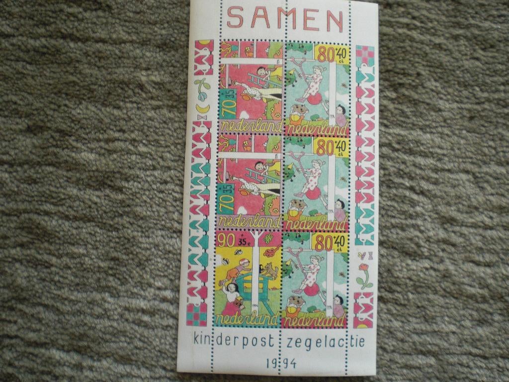 Velletje Kinderpostzegels 1994 Postfris, Ophalen of Verzenden, Na 1940, Postfris