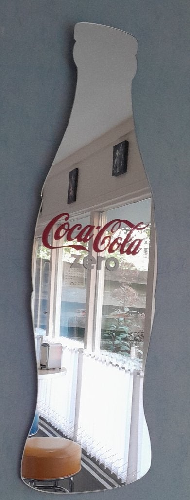 Spiegel in de vorm van een coca cola fles met tekst, Ophalen, Gebruikt, Overige typen