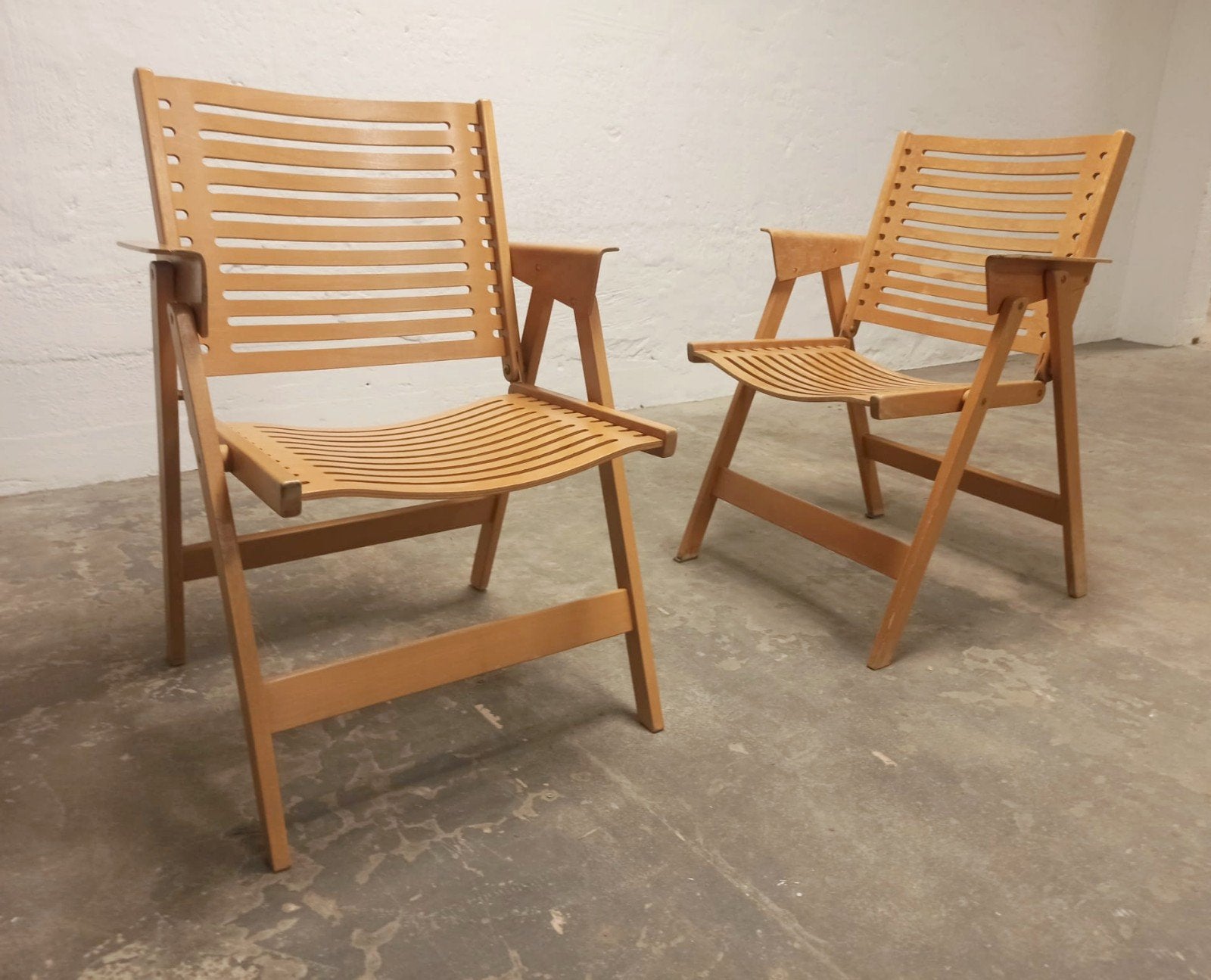 set van 2 vintage Niko Kralj Rex stoelen klapstoelen, Ophalen, Tweedehands, Twee, Tweedehands