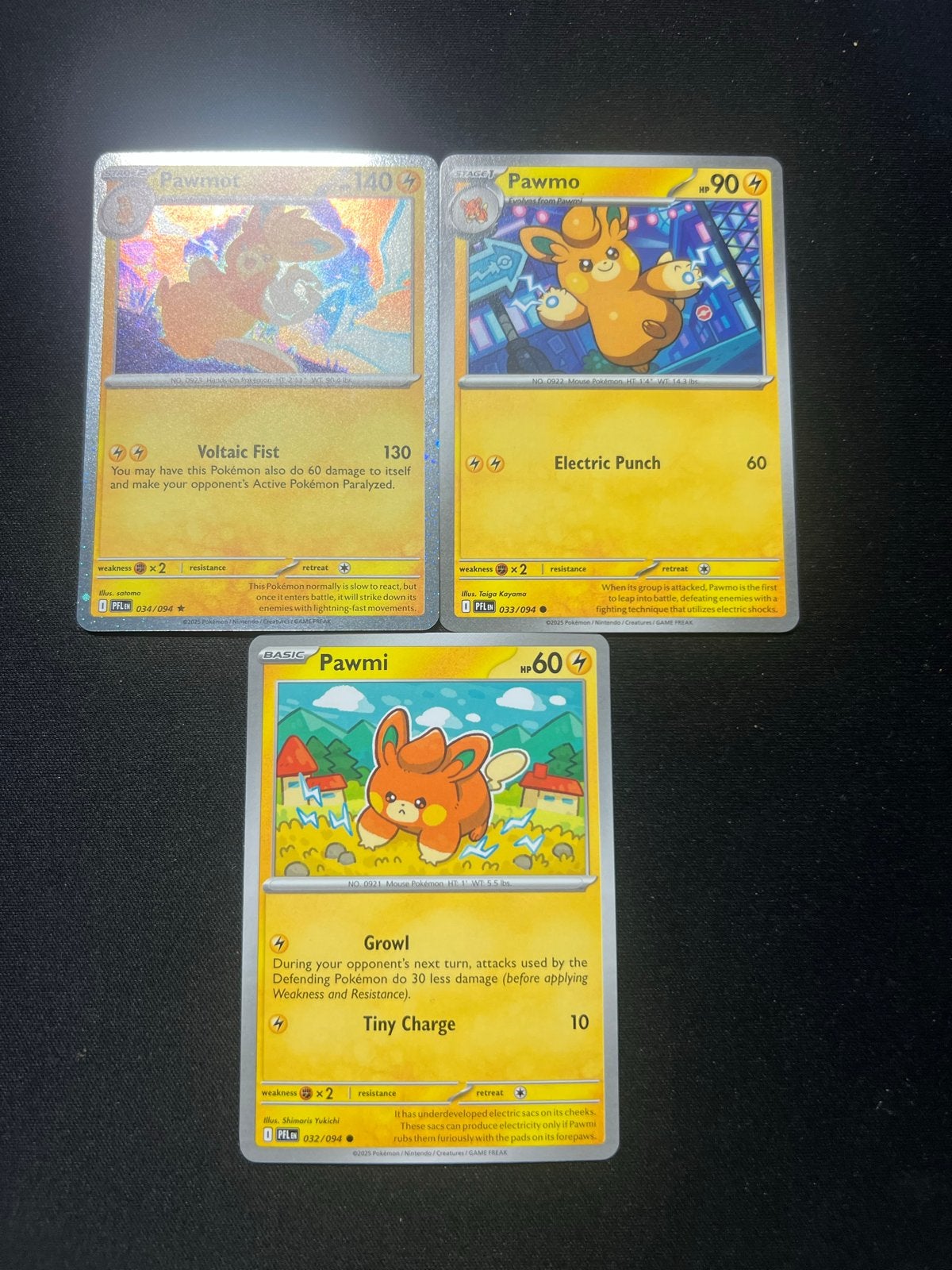 Pokemon Pawmi, Pawmo, Pawmot kaarten set, Ophalen of Verzenden, Zo goed als nieuw, Meerdere kaarten, Foil