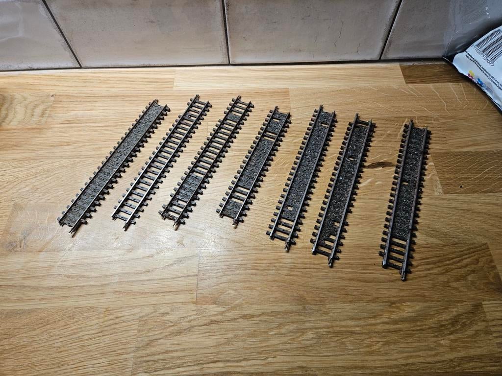 Märklin K-rails 2200, 7 stuks, D kwaliteit, Wisselstroom, Gebruikt, Rails, Ophalen of Verzenden