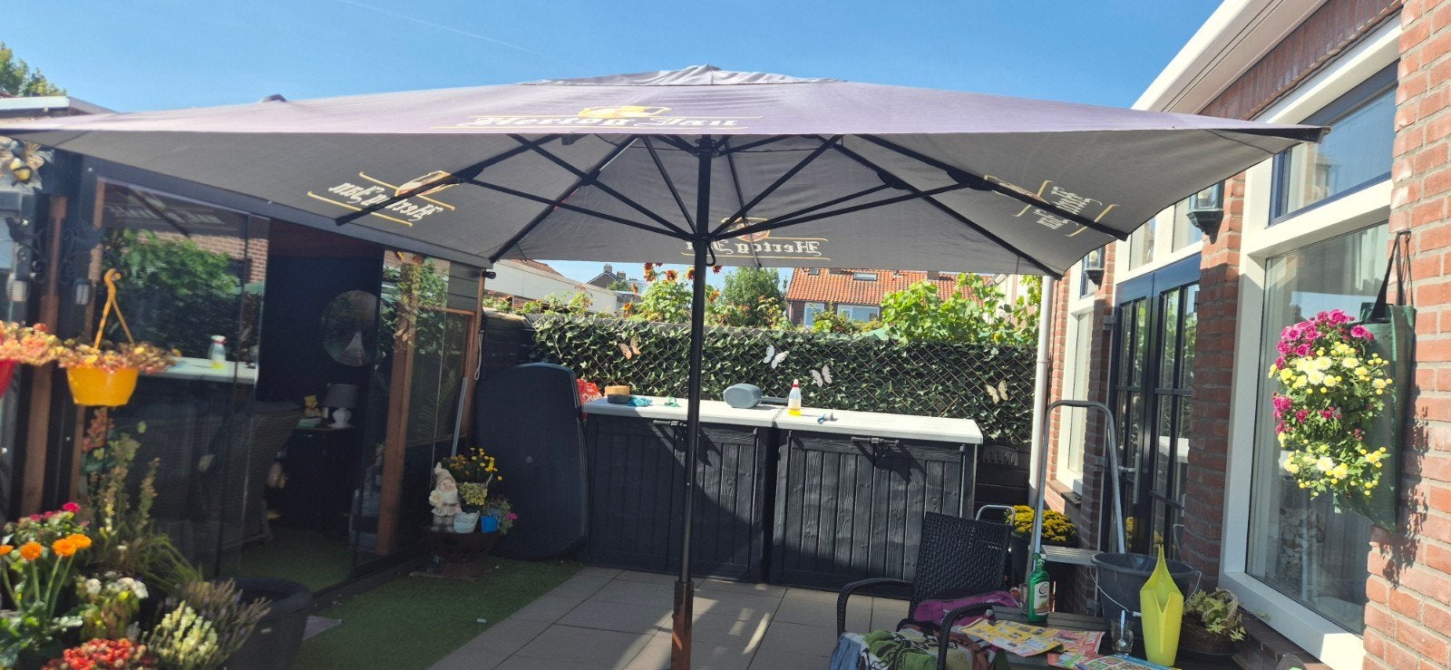 grote parasol  4x4 van Hertog Jan, Ophalen, Gebruikt, 2 tot 3 meter, Stokparasol