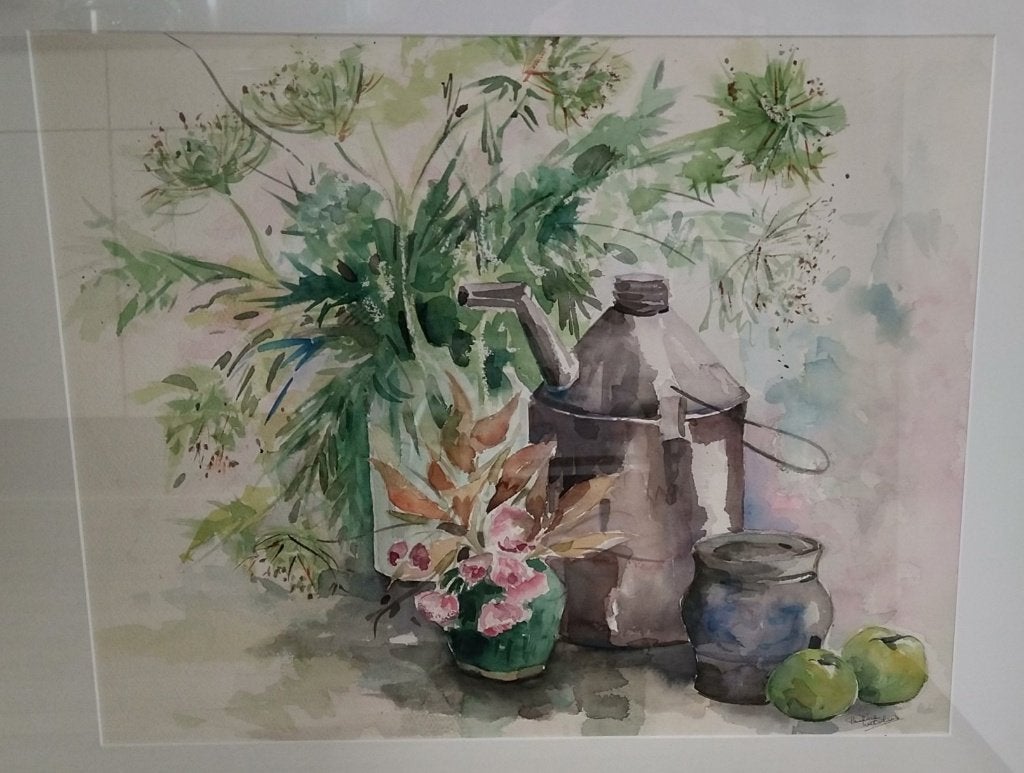 Grote aquarel van Pauline Wetselaar - stilleven, Antiek en Kunst, Ophalen