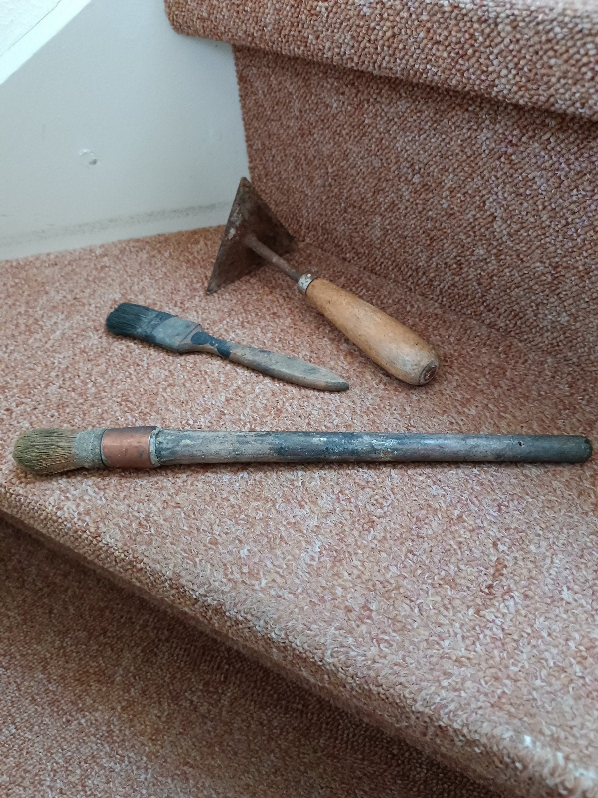 Verfkrabber + 2 oude kwasten, Ophalen of Verzenden