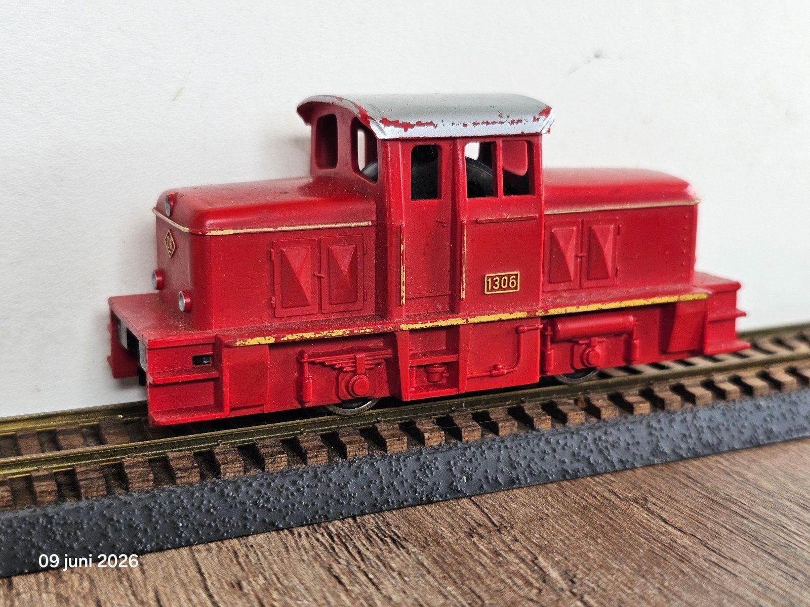 Modeltrein Ho fleischmann 1306 DK rangeer lokomotief opknapp, Ophalen of Verzenden, Gelijkstroom, Wagon, Fleischmann