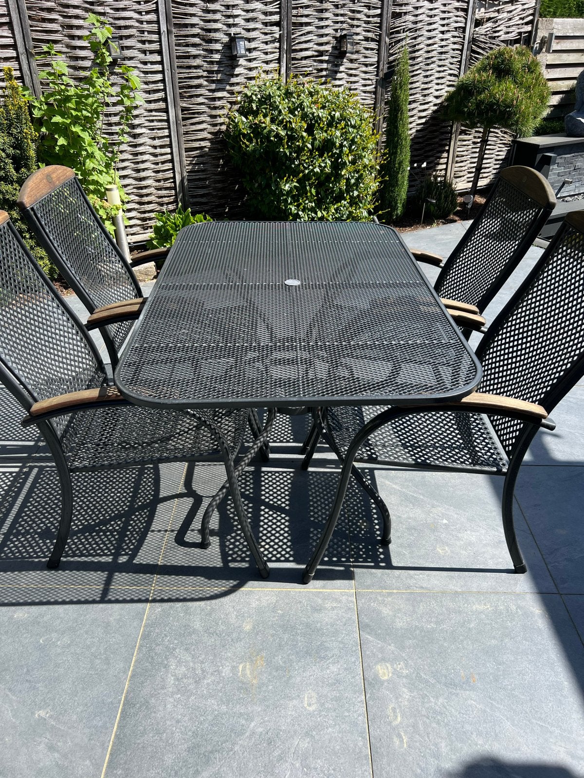 Royal Garden Kettler Monte tuinset met 4 stoelen en tafel, Ophalen, Gebruikt, Eettafel, Tuinset