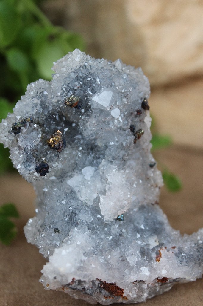 Kwarts met chalcopyriet uit Marokko, Ophalen of Verzenden, Mineraal