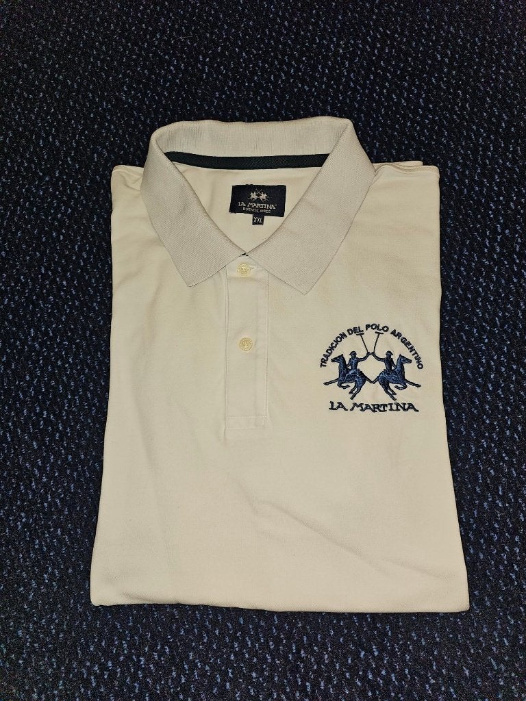 La Martina polo wit XXL, Kleding | Heren, Polo's, Verzenden, Wit, Overige maten, Gedragen