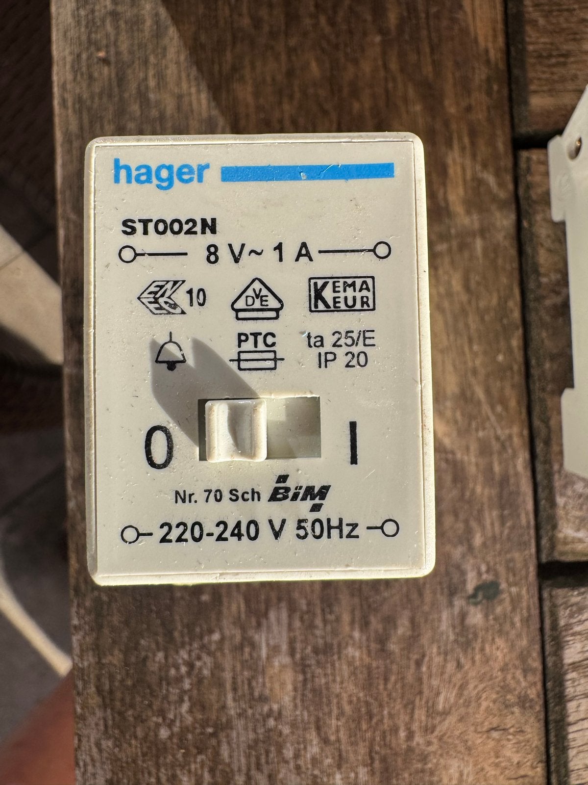 Hager ST002N Relais 220-240V 50Hz, Ophalen of Verzenden, Gebruikt, Hager, Relais