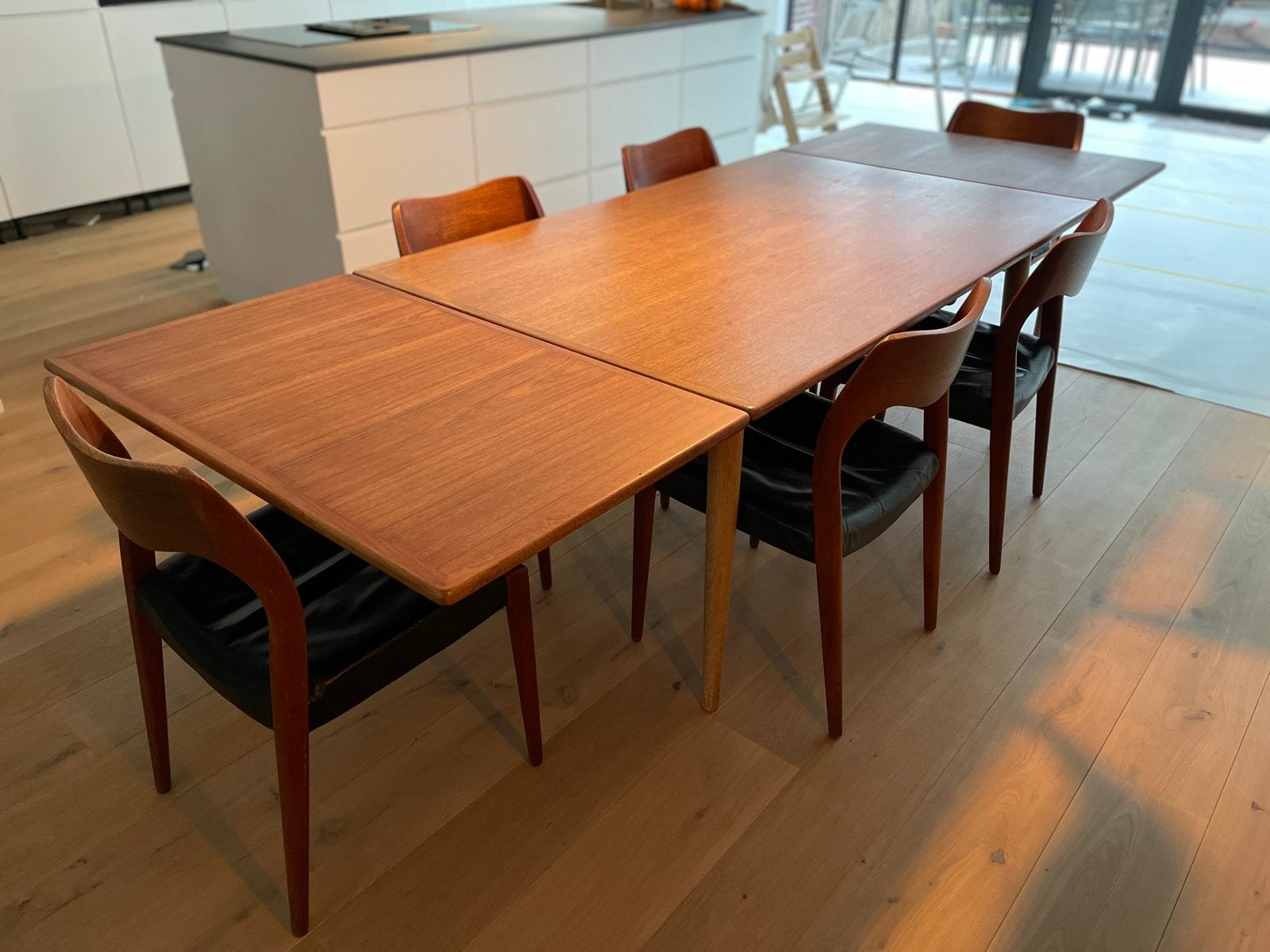 Scandinavisch design eettafel Hans J. Wegner, model AT-312, Ophalen, Gebruikt, 150 tot 200 cm, Vijf personen of meer