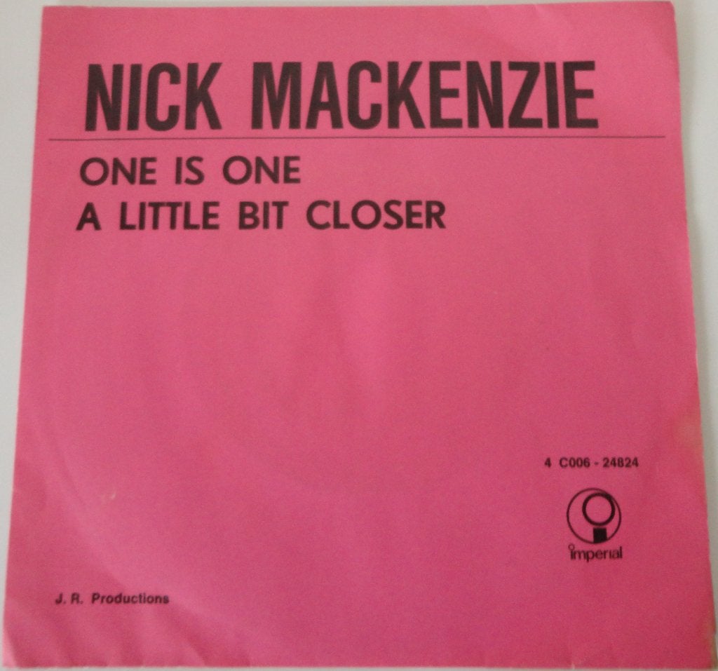 Nick MacKenzie > One is one, Cd's en Dvd's, Vinyl Singles, Ophalen of Verzenden, Gebruikt, 7 inch, Pop