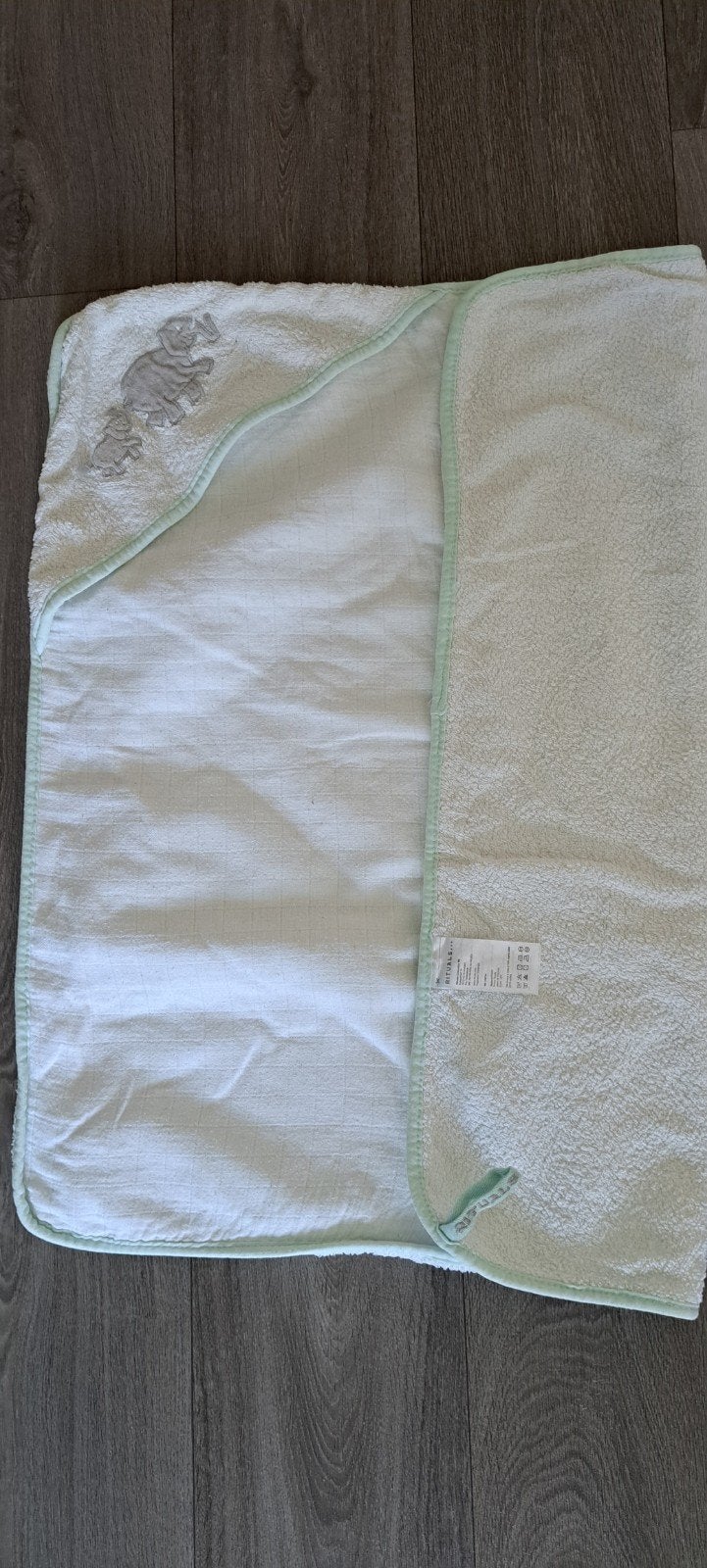 Hydrofiele badcape met badstof buitenkant en olifantjes, Kinderen en Baby's, Ophalen of Verzenden