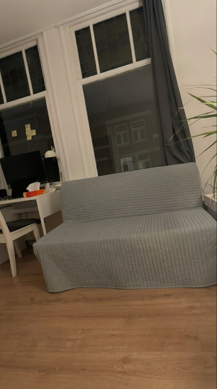 IKEA LYCKSELE LÖVÅS slaapbank 2-zits, Huis en Inrichting, Slaapkamer | Slaapbanken, Ophalen, Gebruikt, Tweepersoons, Grijs