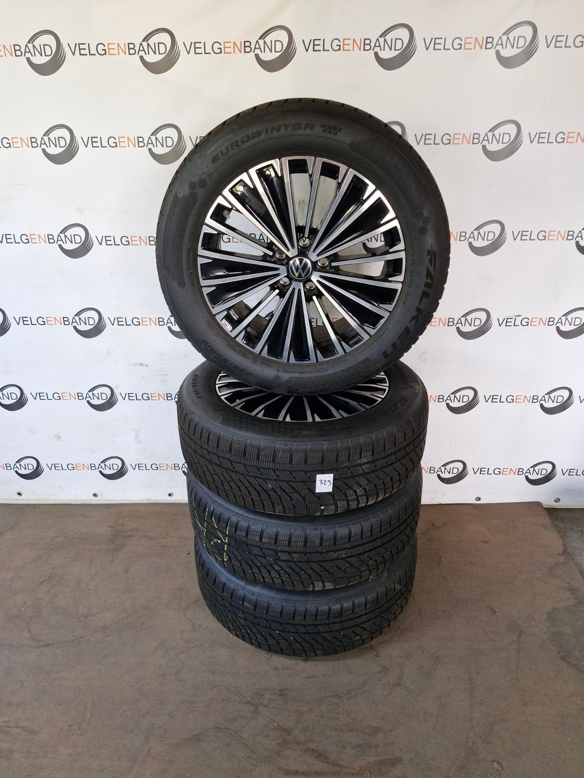 Winterset VW Tiguan Tayron Napoli 235 55 18 5x112 57,1, 18 inch, Gebruikt, ., Banden en Velgen