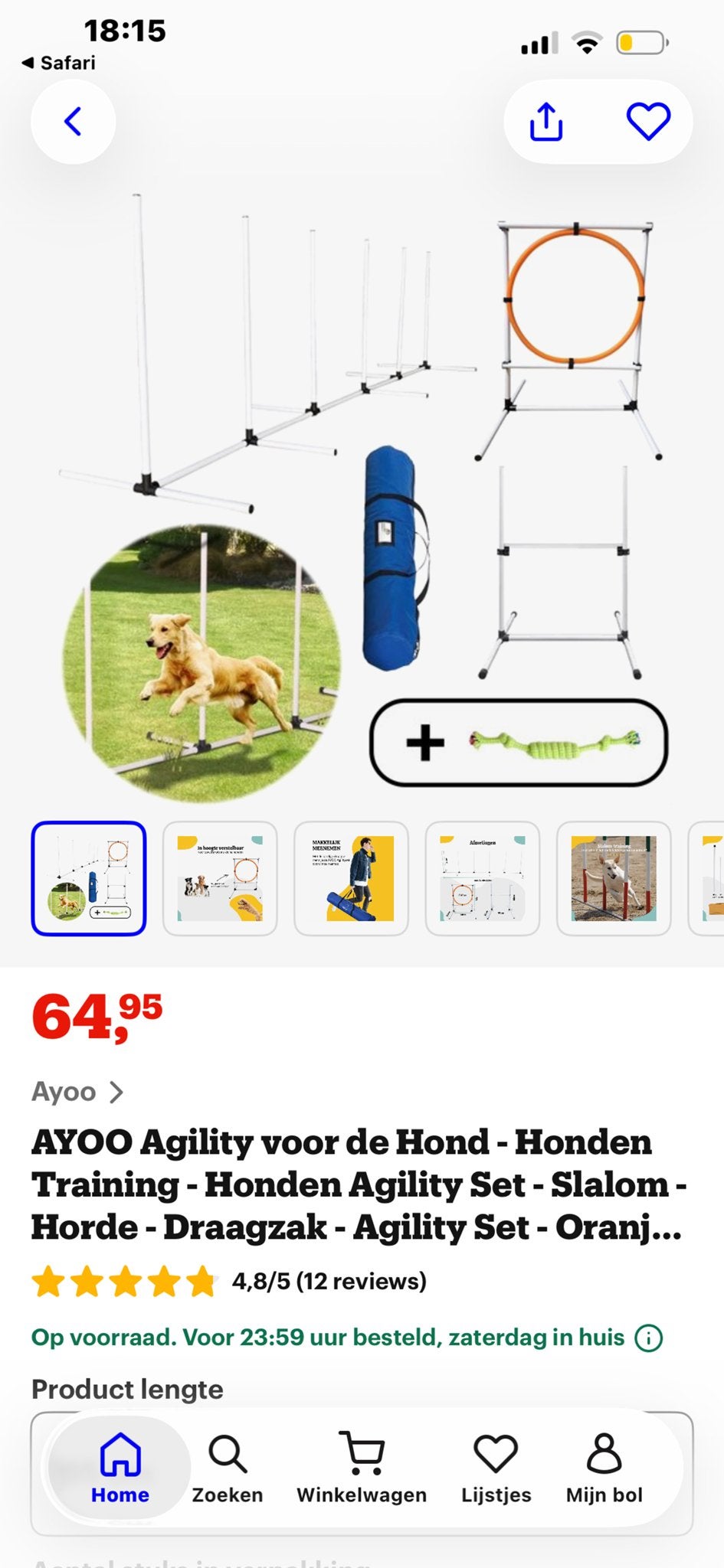 Agility hondentrainingsset Ayoo, Ophalen