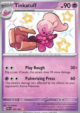TINKATUFF 166/091 - PALDEAN FATES, Ophalen of Verzenden, Nieuw, Losse kaart, Foil