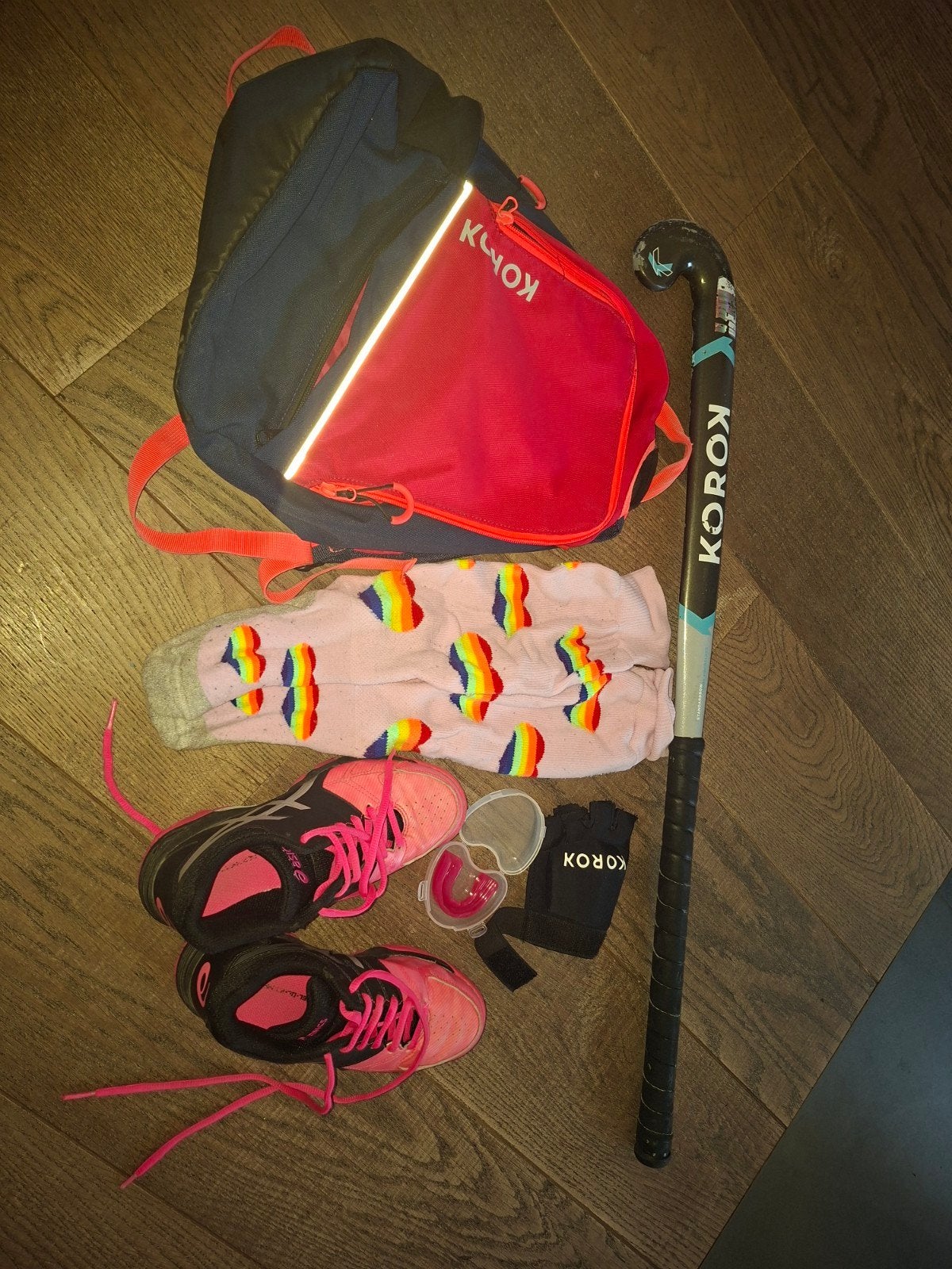 Hockeyset voor meisje – schoenen, stick, tas & accessoires, Ophalen, Gebruikt, Tas