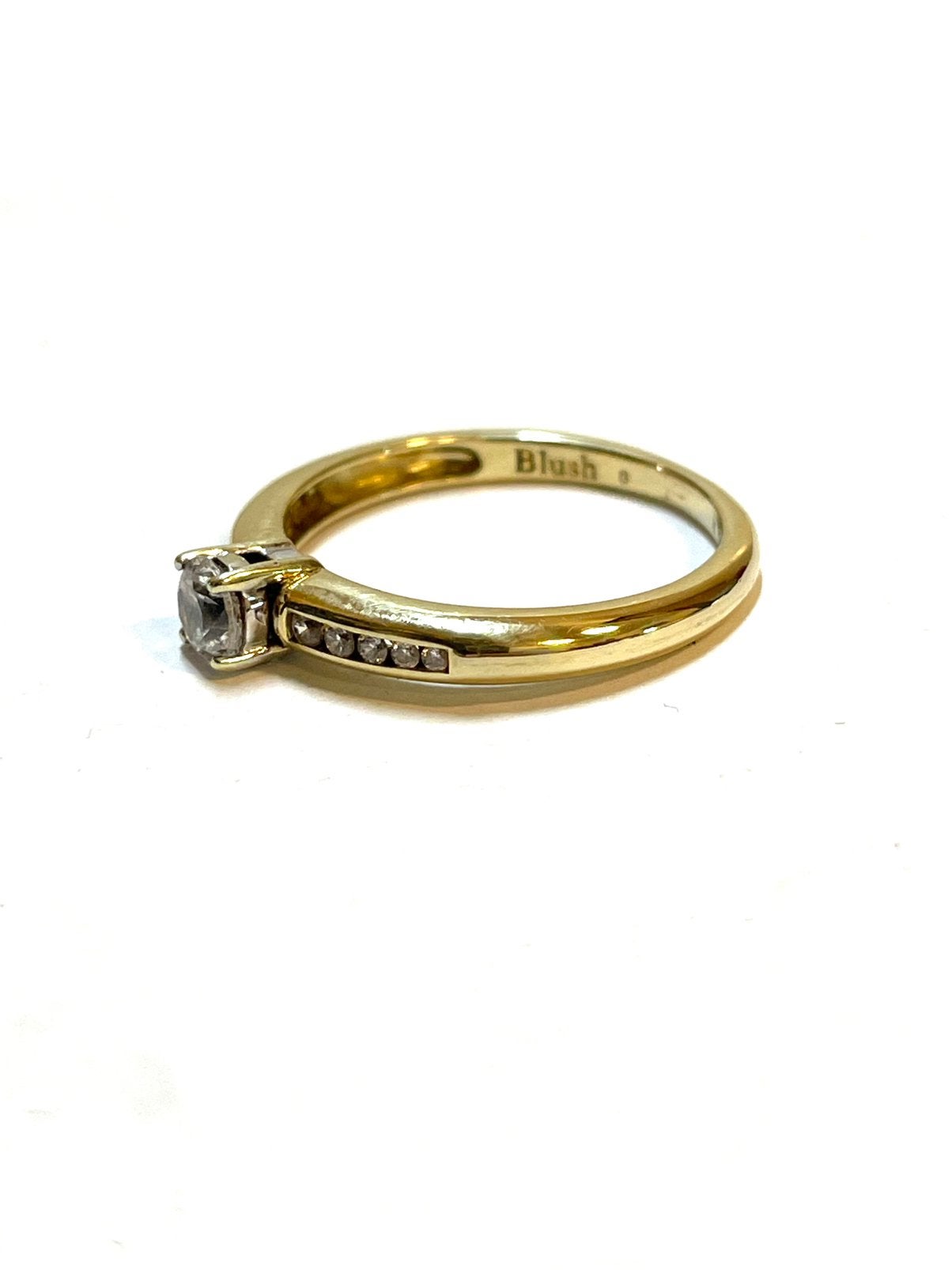 14k gouden ring met zirkonia, -, -, Ophalen of Verzenden, Dame