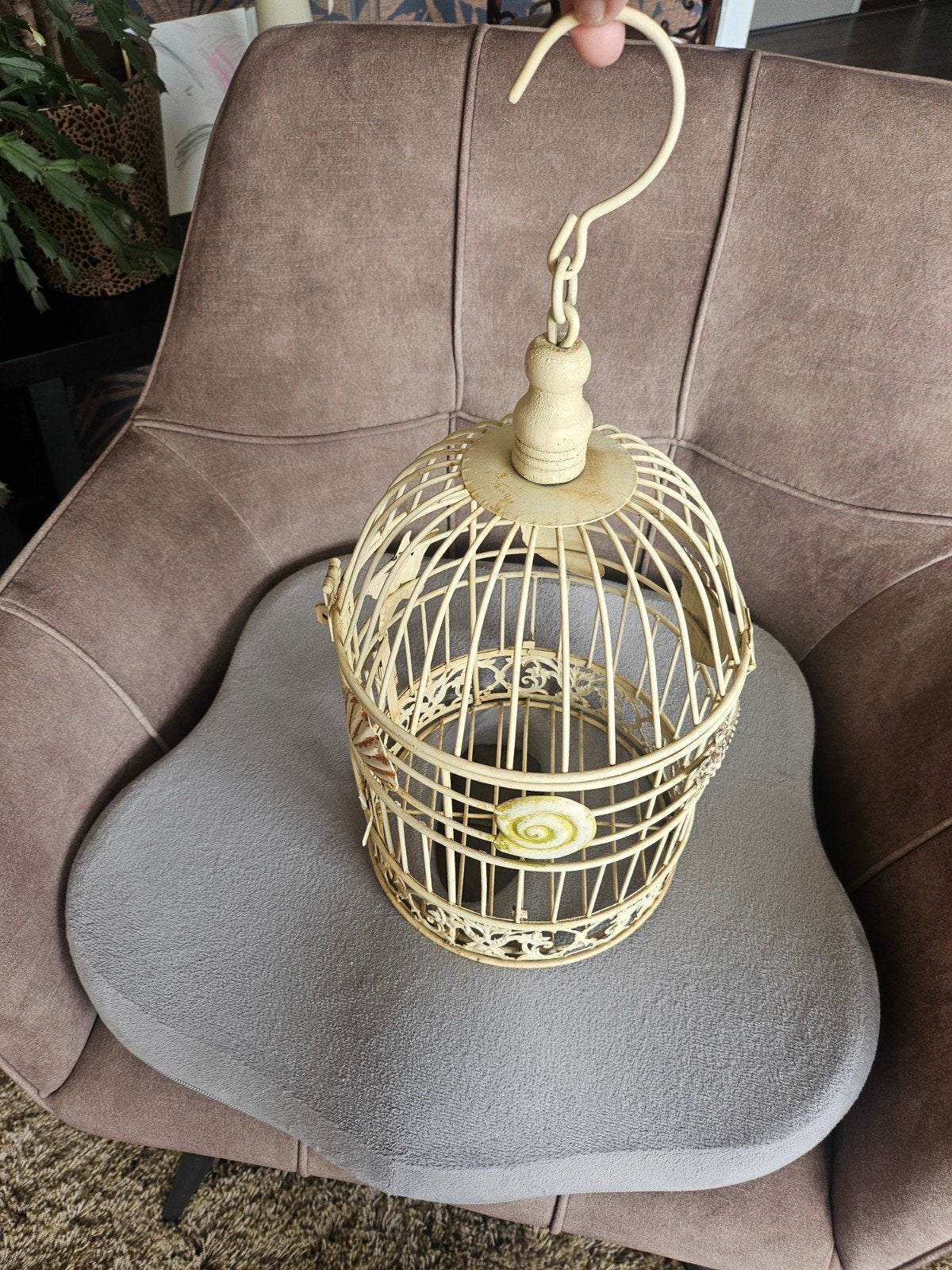Decoratieve hangkooi/plantenhouder met schelpjes, Ophalen