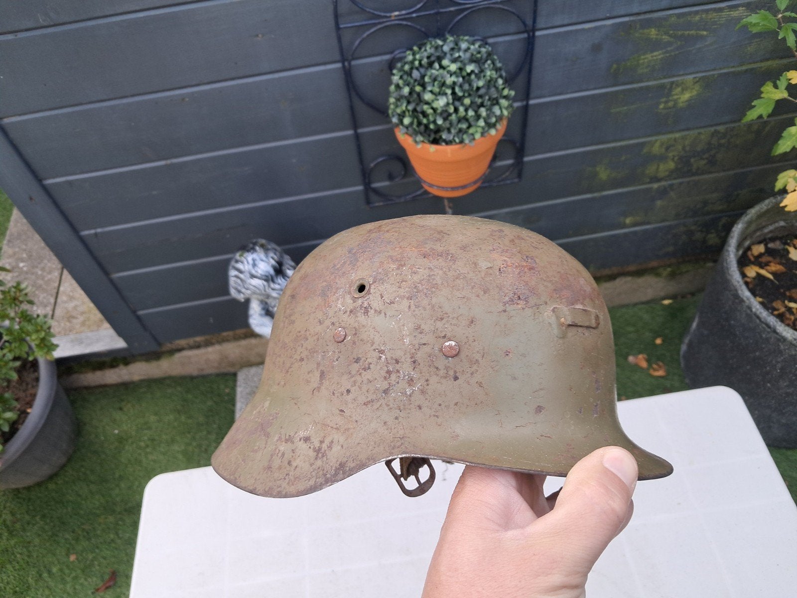 WW2 Spaanse helm (Duits model) - Zonder helmplaat, Ophalen of Verzenden, Landmacht, Overige gebieden, Helm of Baret