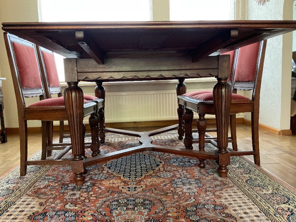 Klassieke Franse eikenhouten eetkamerset, Ophalen