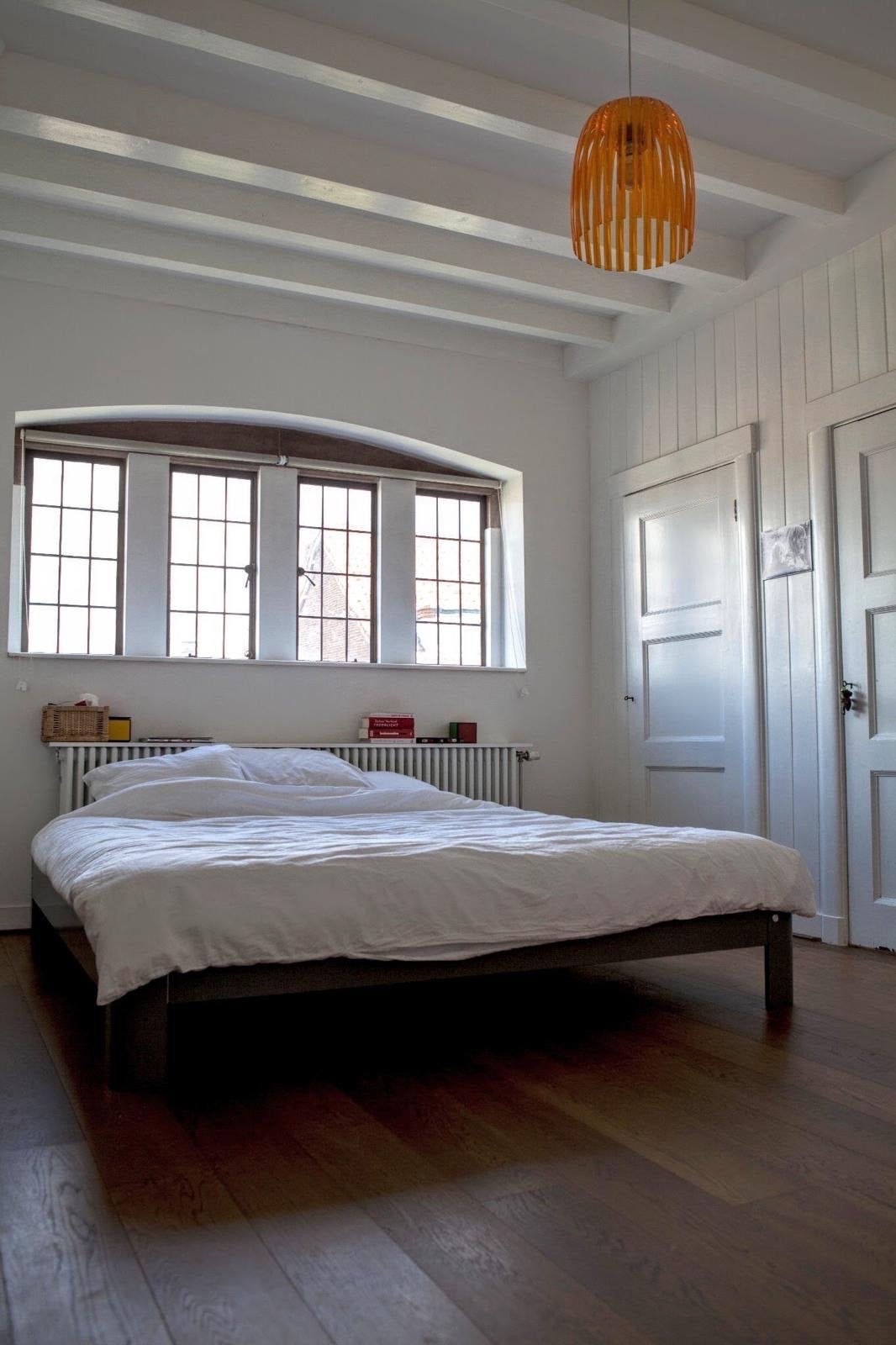 Auping tweepersoonsbed 210x200 cm met matrassen, Ophalen, 210 cm, Tweepersoons, Overige maten