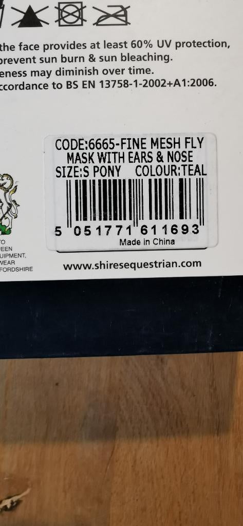 Vliegenmasker shires 6665 maat pony, Uk, Ophalen of Verzenden, Shires, Uk