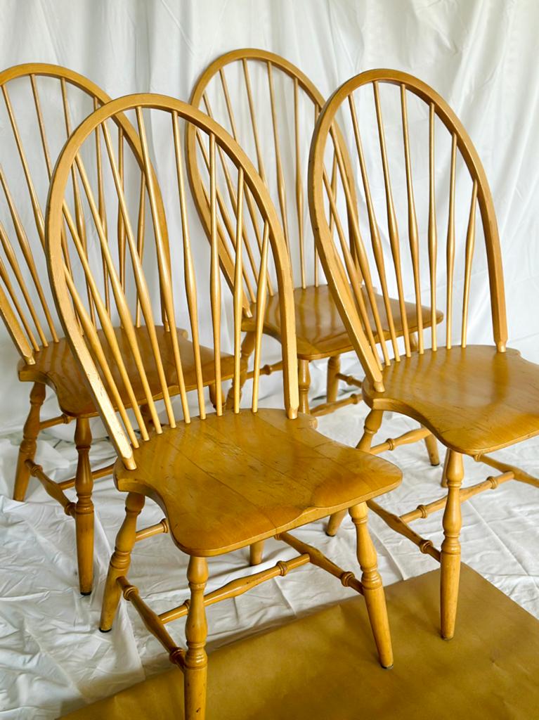 Windsor eetkamerstoelen vintage 4 spijlenstoelen, Ophalen, Gebruikt, Bruin, Scandinavisch, landelijk, Wabi Sabi, Japandi