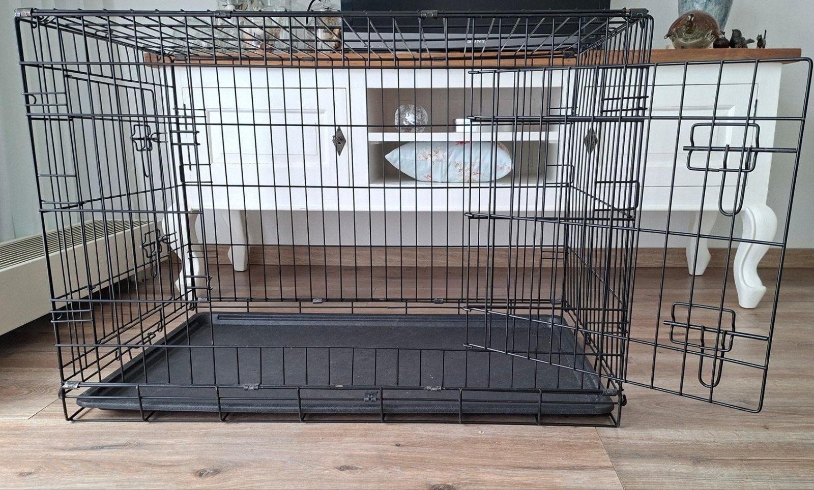 hondenbench. zwart. 60 hoog x 59 x 90 cm, Dieren en Toebehoren, Hondenbenches, Ophalen, Gebruikt