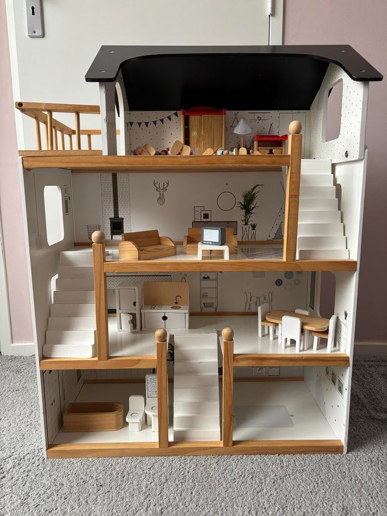 Poppenhuis Petite Amélie incl poppetjes en meubels, Kinderen en Baby's, Speelgoed | Poppenhuizen, Ophalen, Gebruikt, Poppenhuis