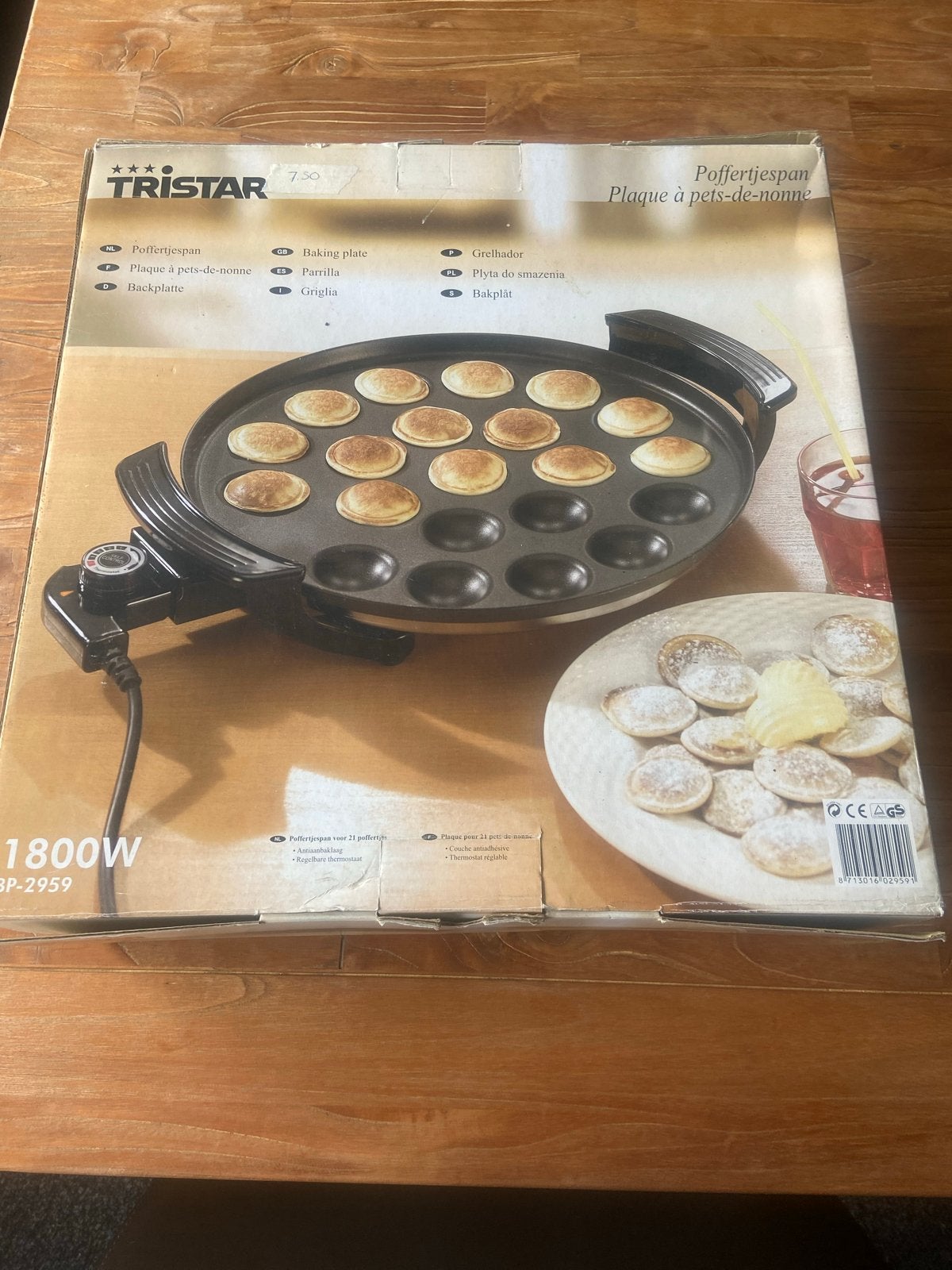 Tristar Poffertjespan 1800W - Zo goed als nieuw, Ophalen of Verzenden, Zo goed als nieuw