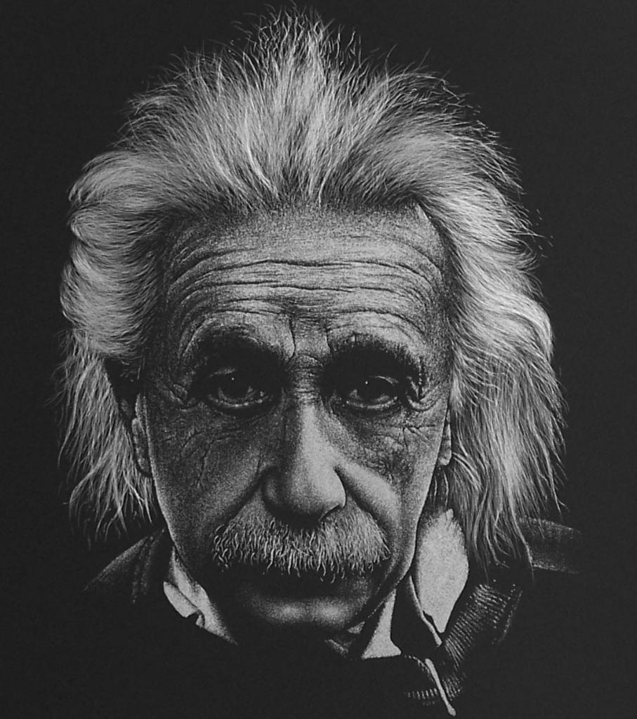 Albert Einstein persoonlijke foto met de hand gegraveerd, Antiek en Kunst, Ophalen of Verzenden