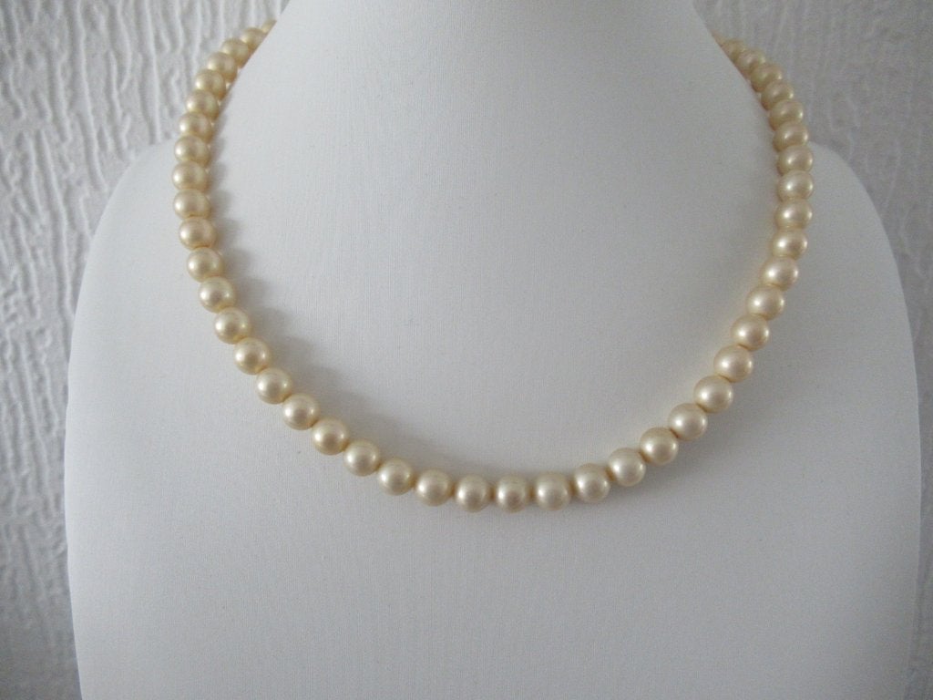 Ketting kralen zilverkleurig slotje  42 cm, Verzenden, Zo goed als nieuw, Overige kleuren, Overige materialen