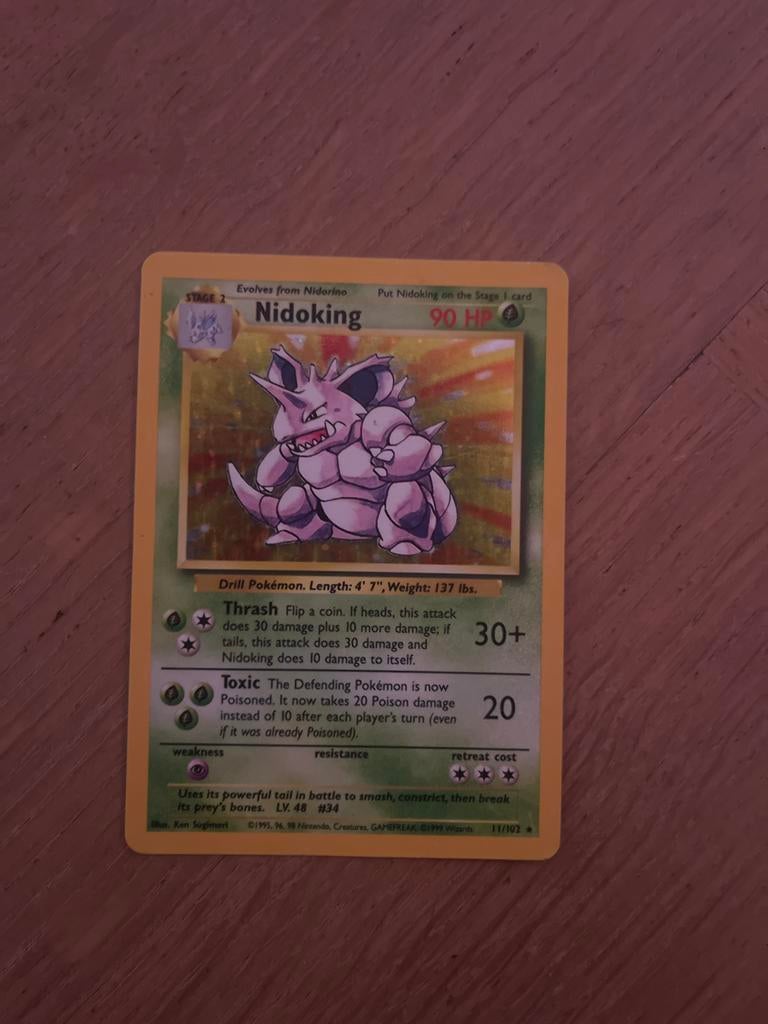 Nidoking 11/102 Pokémon kaart, Ophalen of Verzenden, Zo goed als nieuw, Losse kaart