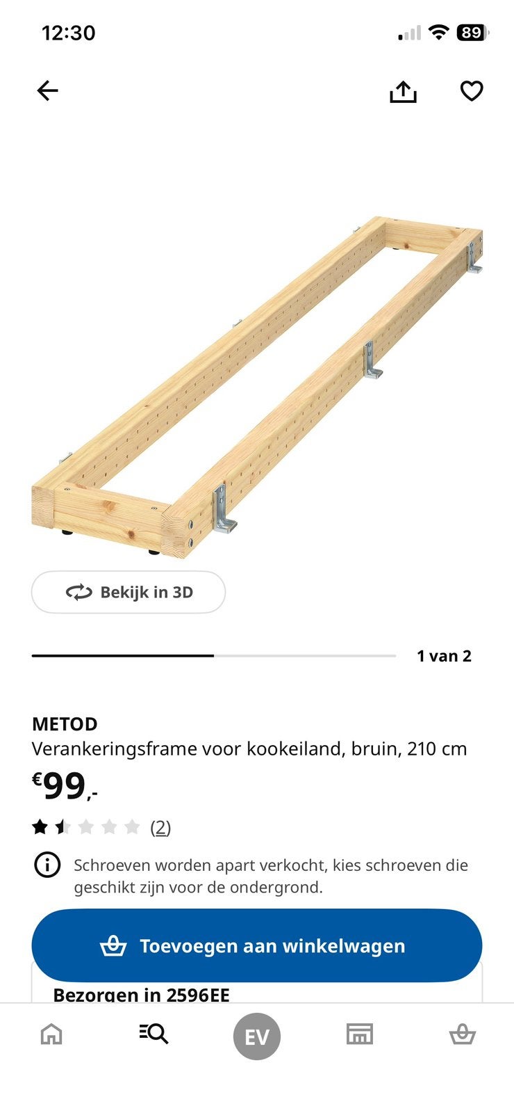 Nieuw in verpakking - Metod verankeringsframe kookeiland, Ophalen