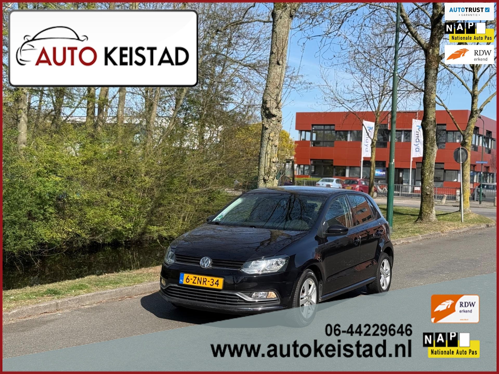 Volkswagen Polo 1.2 TSI HIGHLINE 5-DEURS AIRCO/CRUISE! NETTE, Euro 6, 4 cilinders, Start-stop-systeem, Zwart