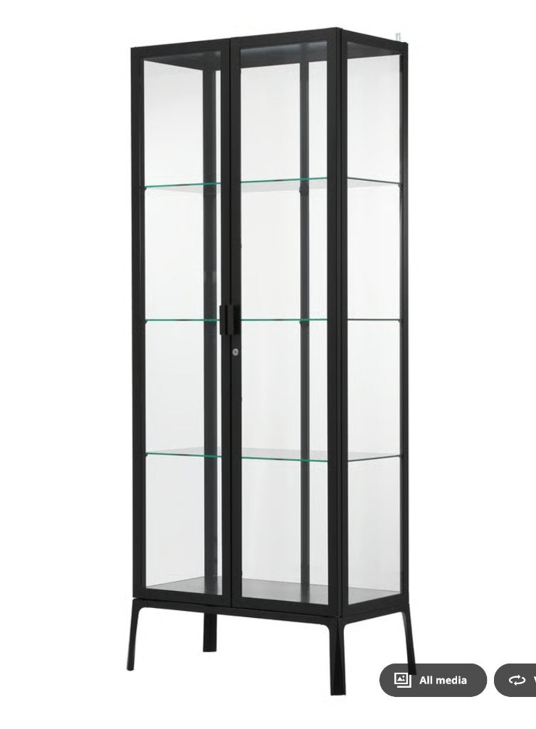 Glass-door cabinet Ikea (2), Huis en Inrichting, Ophalen, 50 tot 100 cm, Zo goed als nieuw, Metaal