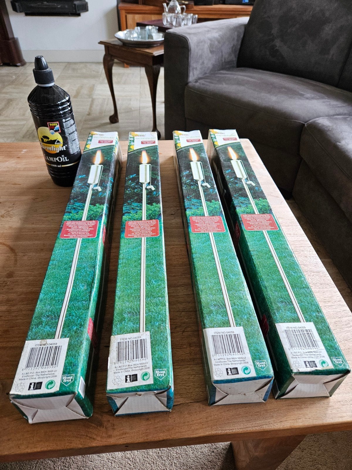 Tuinfakkels 120 cm hoog (4 stuks) met lampolie, Tuin en Terras, Fakkels, Ophalen of Verzenden, Nieuw