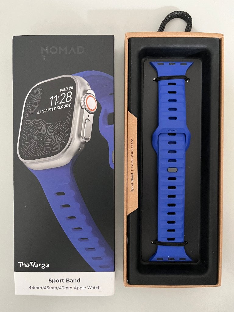 Apple watch Nomad bandje Blue/purple, Blauw, IOS, Ophalen of Verzenden, Zo goed als nieuw