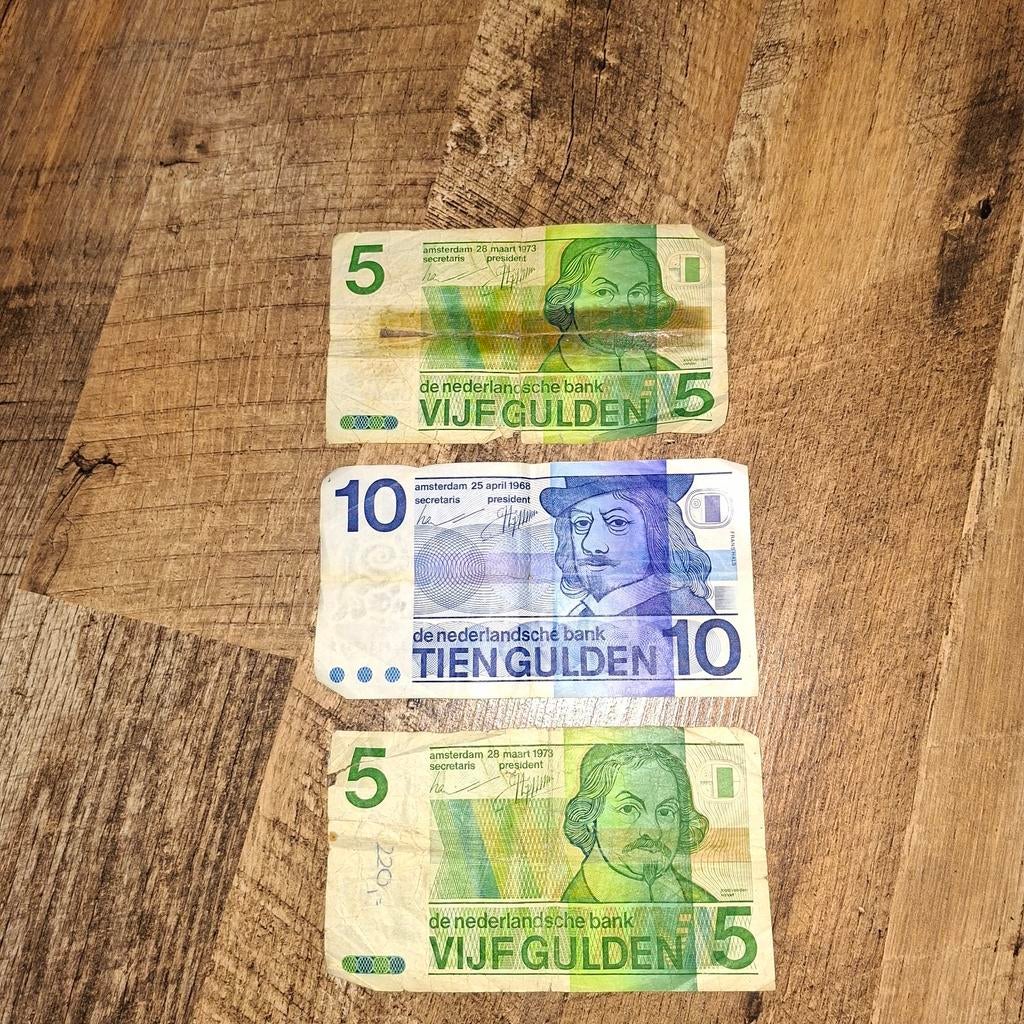 Vijf en Tien Gulden briefjes biljetten, Ophalen of Verzenden, 10 gulden